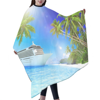 Personality  Cruise Ship Tropical Beach Concept Hair Cutting Cape