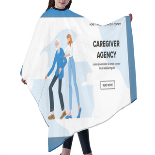 Personality  Caregiver Agency Service For Help Old Human Vector Hair Cutting Cape