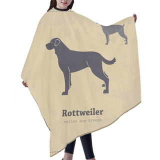 Personality  Rottweiler Silhouette Vintage Poster Hair Cutting Cape
