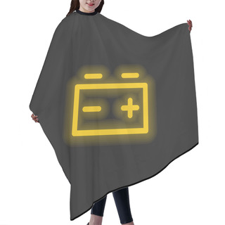 Personality  Battery Yellow Glowing Neon Icon Hair Cutting Cape