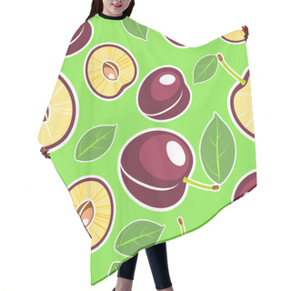 Personality  Vector Background With Plums Hair Cutting Cape
