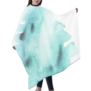 Personality  Abstract Painting With Bright Blue Paint Blots On White  Hair Cutting Cape
