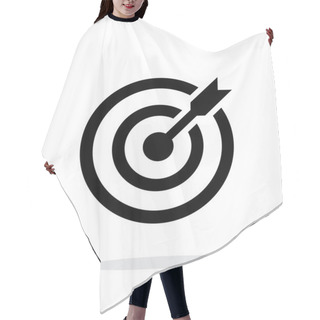 Personality  Successful Shoot. Darts Target Aim Icon On White Background. Hair Cutting Cape