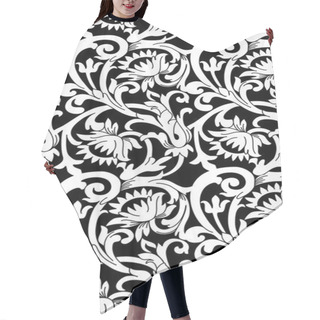 Personality  Black And White Seamless Floral Background  Hair Cutting Cape