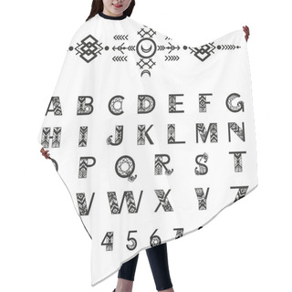 Personality  Tribal Style Alphabet. Hair Cutting Cape