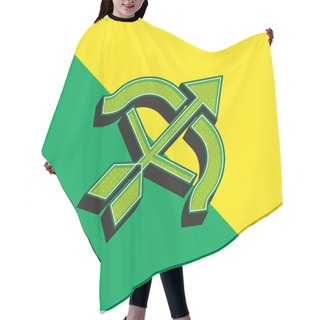Personality  Archery Green And Yellow Modern 3d Vector Icon Logo Hair Cutting Cape