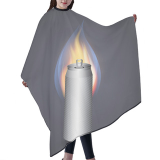 Personality  Burn Energy Drink. Vector Hair Cutting Cape