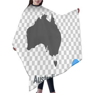 Personality  Map Of Australia, Black Map On A Transparent Background. Alpha Channel Transparency Simulation In Png. Vector Hair Cutting Cape