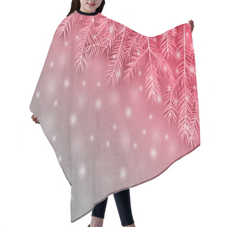 Personality  New Christmas Background With Real Pine Tree Branches Hair Cutting Cape