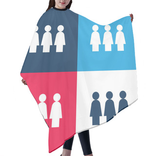 Personality  Activism Blue And Red Four Color Minimal Icon Set Hair Cutting Cape