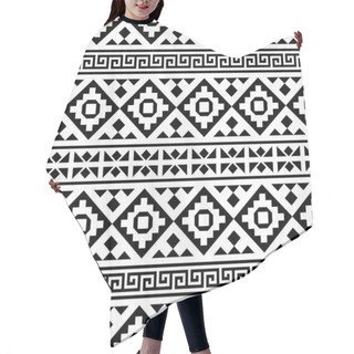 Personality  Geometric Tribal Ethnic Pattern Design In Black And White Color Hair Cutting Cape