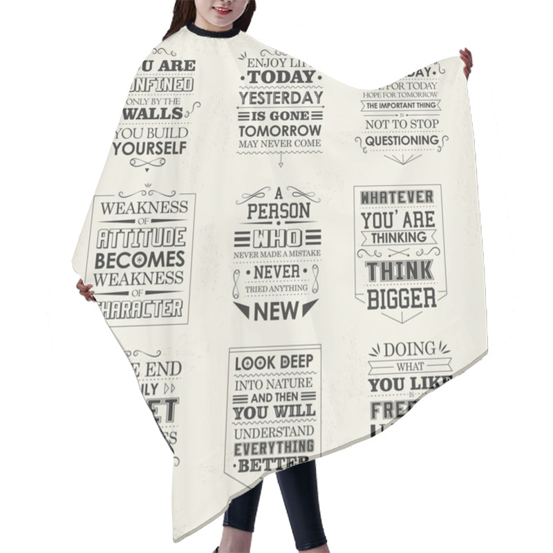 Personality  life quotes set  hair cutting cape