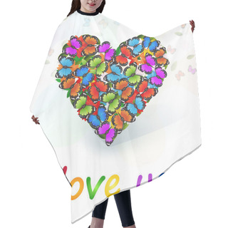 Personality  Vector Heart Full Of Colored Butterflies Hair Cutting Cape