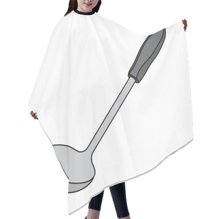 Personality  Kids Drawing Cartoon Vector Illustration Stainless Steel Ladle Isolated In Doodle Style Hair Cutting Cape