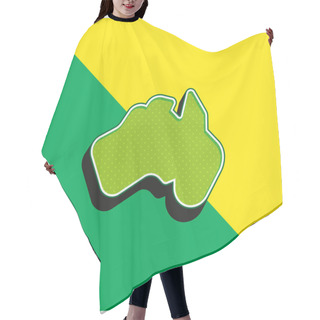 Personality  Australia Green And Yellow Modern 3d Vector Icon Logo Hair Cutting Cape