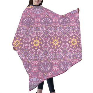 Personality  Abstract Festive Colorful Floral Vector Ethnic Tribal Pattern Hair Cutting Cape