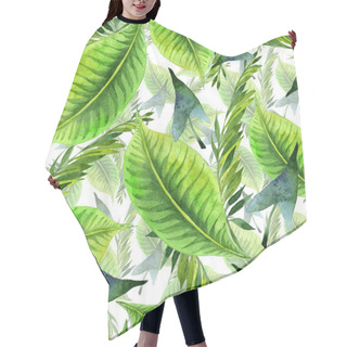 Personality  Tropical Hawaii Leaves Palm Tree Pattern In A Watercolor Style. Hair Cutting Cape