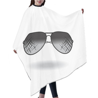 Personality  Illustration Of Sunglasses. Vector Hair Cutting Cape