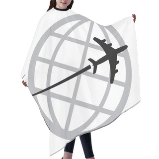 Personality  Airplane Icon Around The World Hair Cutting Cape