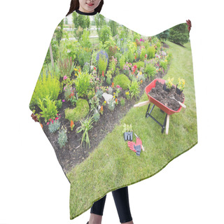 Personality  Garden Tools Laying On The Ground Hair Cutting Cape