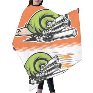 Personality  Snail Speed Recing Fast Vector Logo Hair Cutting Cape