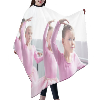 Personality  Beautiful Kids In Pink Tutu Skirts Dancing In Ballet School Hair Cutting Cape