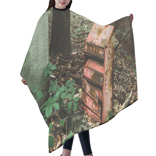 Personality  Vintage And Rusty Mail Box Near Green Leaves  Hair Cutting Cape