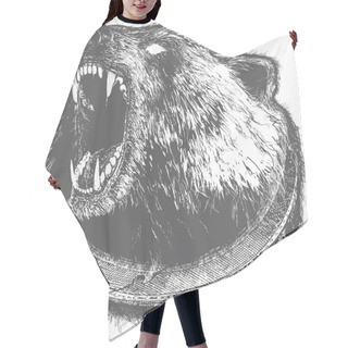 Personality  Growling Bear Vector Illustration Hair Cutting Cape