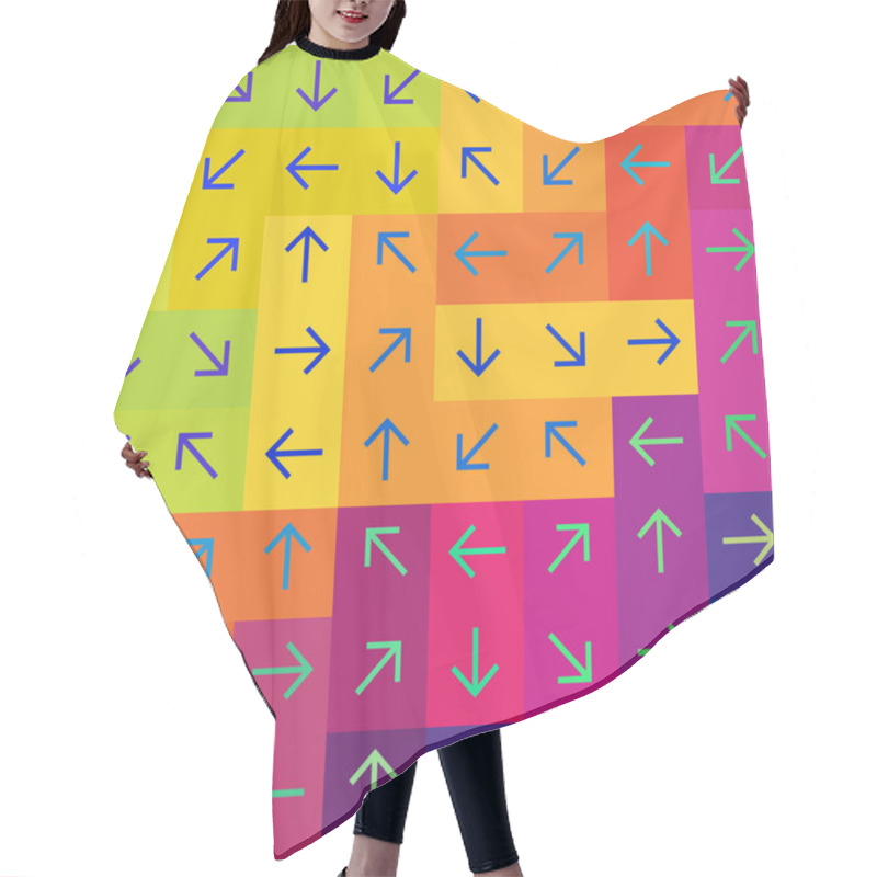 Personality  Abstract Arrows On Colorful Rectangles Background, Vector Hair Cutting Cape