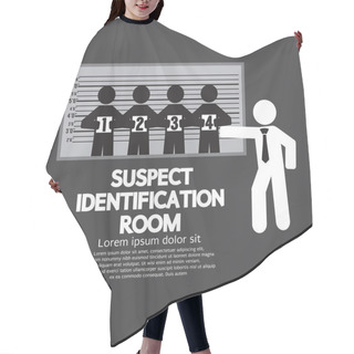Personality  Suspect Identification Room Vector Illustration Hair Cutting Cape