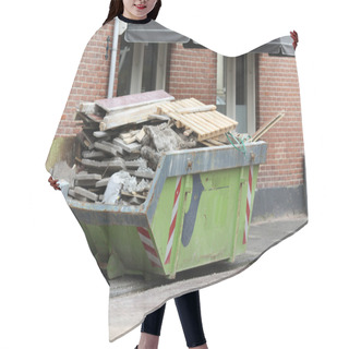 Personality  Loaded Dumpster Near Construction Site Hair Cutting Cape