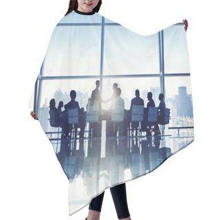 Personality  Business People In Board Room Hair Cutting Cape