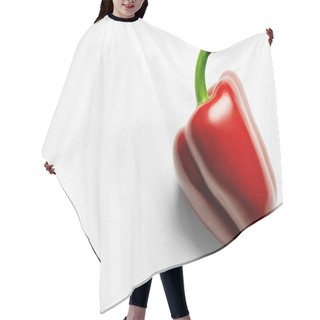 Personality  Top View Of Ripe Paprika On White Background  Hair Cutting Cape