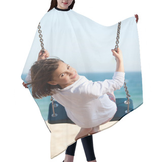 Personality  Little Girl Swinging Hair Cutting Cape