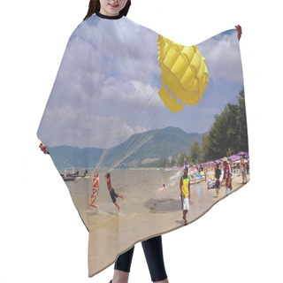 Personality  Patong, Thailand: Paraglider On Patong Beach Hair Cutting Cape