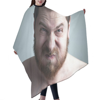 Personality  Stress Or Constipation Concept Hair Cutting Cape
