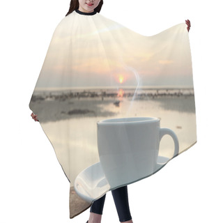 Personality  Coffee Cup In The Morning On Terrace Facing Seascape  Hair Cutting Cape