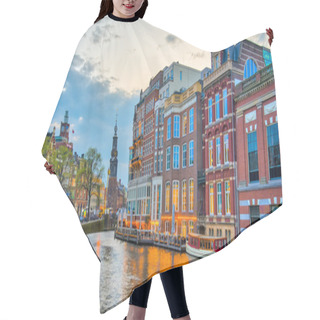 Personality  Amsterdam Canals With Bridge And Typical Dutch Houses In Netherl Hair Cutting Cape