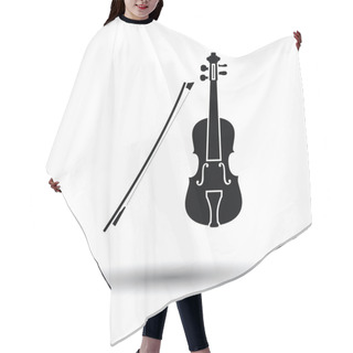 Personality  Violin Icon With Shadow Design Hair Cutting Cape