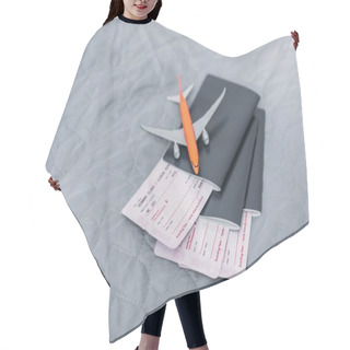Personality  Flight Tickets With Toy Airplane Hair Cutting Cape