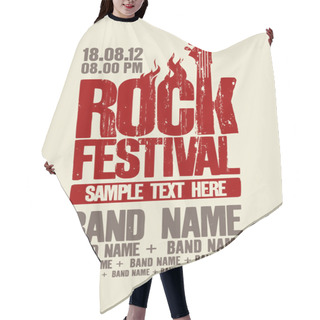 Personality  Rock Festival Design Template. Hair Cutting Cape
