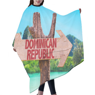 Personality  Dominican Republic Wooden Sign Hair Cutting Cape