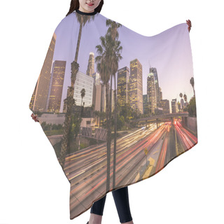 Personality  Downtown Los Angeles At Sunset With Light Trails Hair Cutting Cape