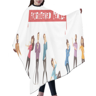 Personality  Fear Person Icon Set Hair Cutting Cape