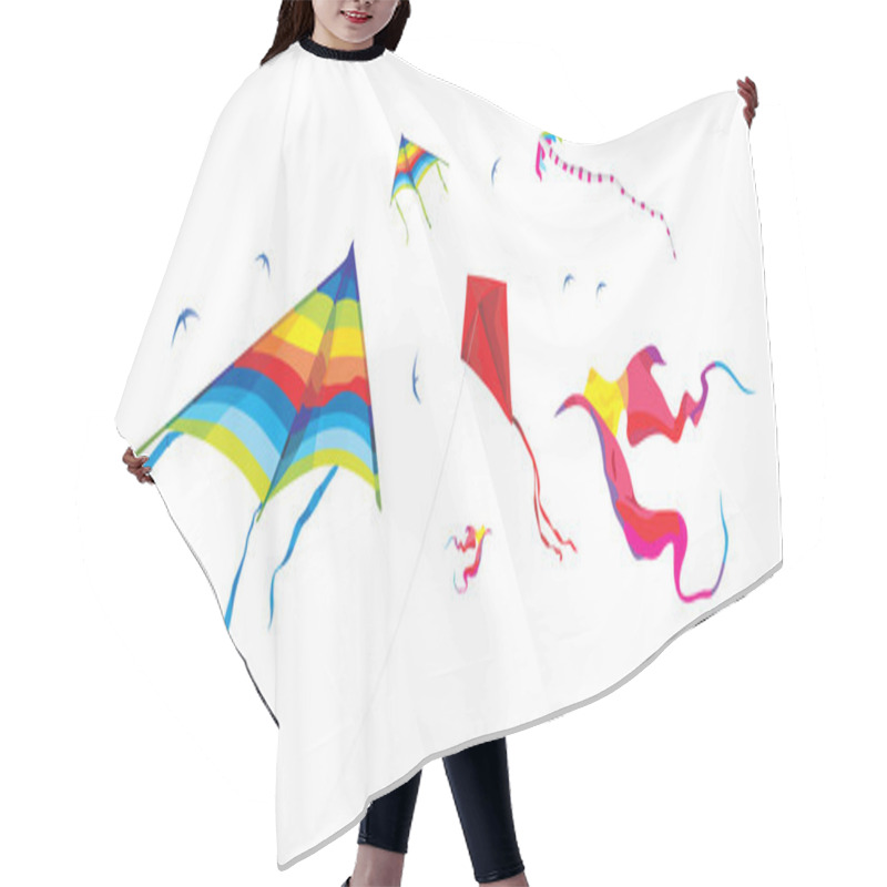 Personality  Kites On The White Background - Vector Hair Cutting Cape