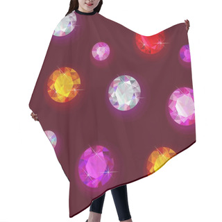 Personality  Seamless Sparkling Gems Hair Cutting Cape