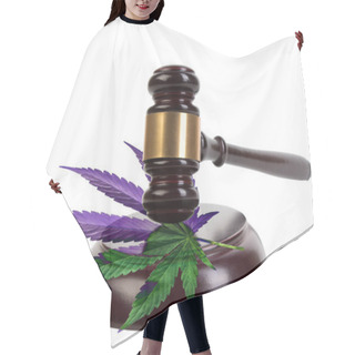 Personality  Legality Of Cannabis, Legal And Illegal Cannabis On The World. Law Concept. Hair Cutting Cape
