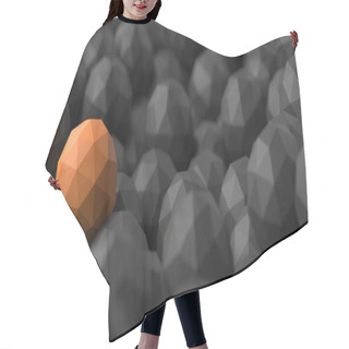 Personality  Leadership Concept With Dark And Orange Balls. 3d Rendering Hair Cutting Cape