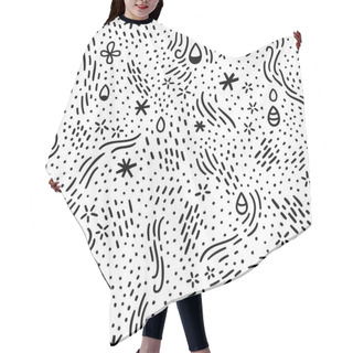 Personality  Doodle Shapes And Dots Pattern Hair Cutting Cape