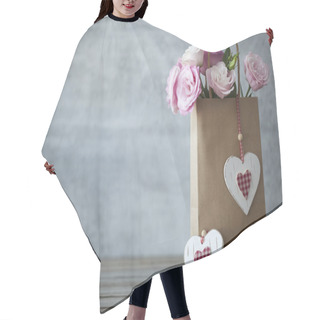 Personality  St. Valentines Day Minimalistic Background With Flowers Hair Cutting Cape
